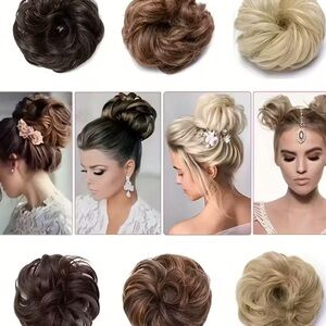 Brown Curly Hair Bun Extension